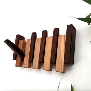 Minimalist Wooden Coat Rack, Piano Key Coat Rack, Wall Mounted Piano Hooks, Modern Wooden Coat Rack, Unique New Home Gift, MCM Wood Decor