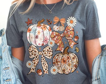 Floral Fall Pumpkin Png, Floral Fall png, Boho Pumpkin Coquette Png, Preppy Fall png, Fall Sublimation, Autumn Shirt Design, Pumpkin png