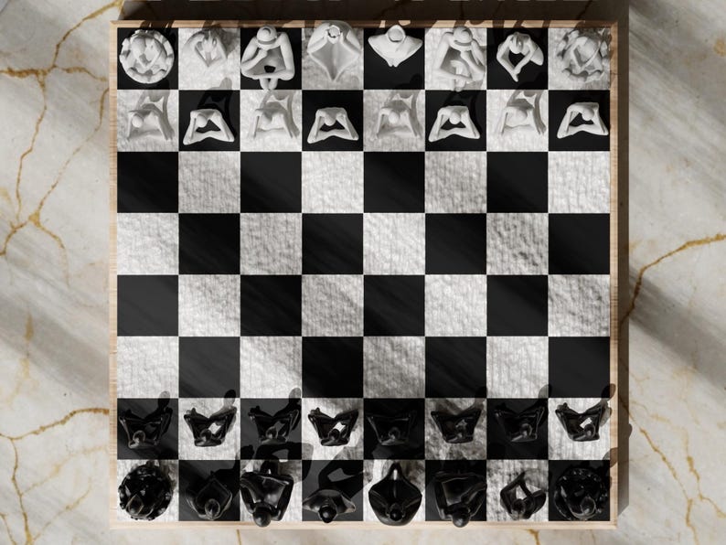 ABBY | Minimalist Abstract Chess Set - Custom Modern Chessboard With ...