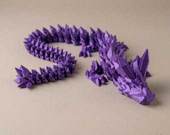 3D Printed Crystal Dragon Articulated Fidget Toy by Cinderwing3D | SPARK