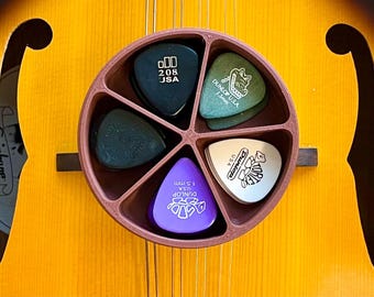 Caja para púas de guitarra/picadora - Regalo personalizado para músicos, elige tu color.