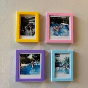 SNAPPY | Magnetic Instax Photo Frames, Set of 4, Fits Instax Mini or Square – Fridge Photo Display, 3D Printed Wall Mount Frames