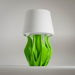 VERDANT | Sculptural Desk Lamp - Custom Organic Flame Design LED Table Light, Choice of Color