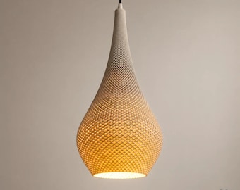 Teardrop Pendant Light, Honeycomb Textured Boho Shade, 25 Colors, Plug-In or Hardwired | EMPOLI
