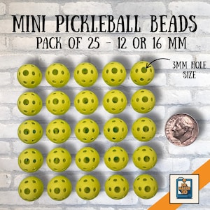 PICKLETS | Mini Pickleball Bead Charms, 25 Pack, Choice of Color