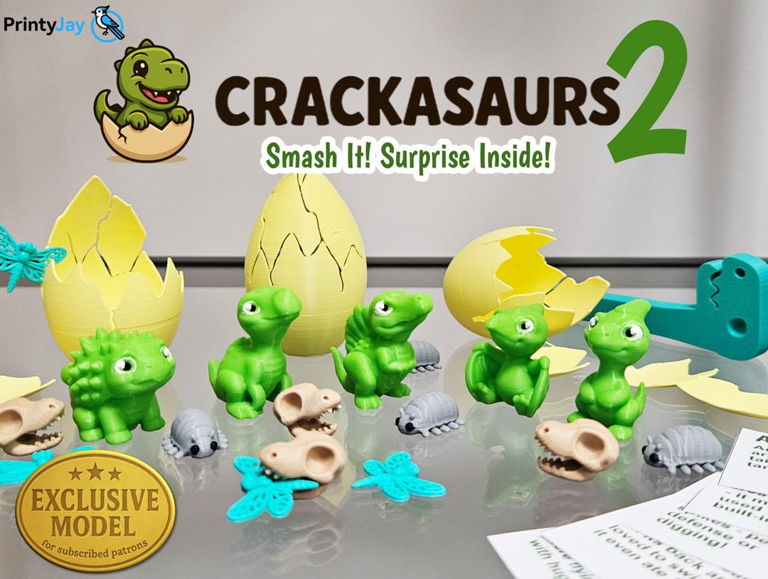 CRACKASAURUS | Dinosaur Egg Surprise Toy, 3D Printed Hatching Dino Egg with Hidden Baby Dinosaur, Kids Gift & Collectible Playset