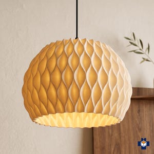 Light Shade, Wave Ripple Dome Pendant in 30+ Colors, 5 Sizes — 3D Printed | WAVY
