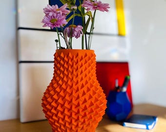 Jarrón con forma de espiga impreso en 3D para flores secas, diseño geométrico moderno / SPIKY
