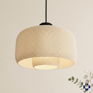 Suspension tambour, abat-jour en maille style années 50, disponible en plus de 30 couleurs et 5 tailles — Impression 3D | LOLA
