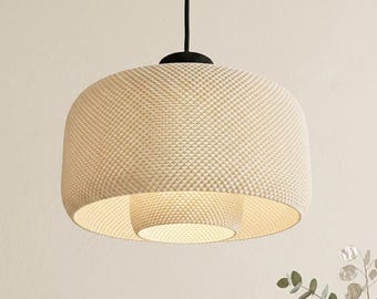 Drum Pendant Light, 3D Printed Mid-Century Mesh Lampshade in 30+ Colors, 5 Sizes | LOLA