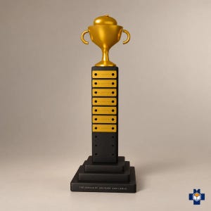Fantasy Football Trophy with Screw-On Year Plates, Personalized League Champion Trophy, Perpetual Trophy | DYNASTY