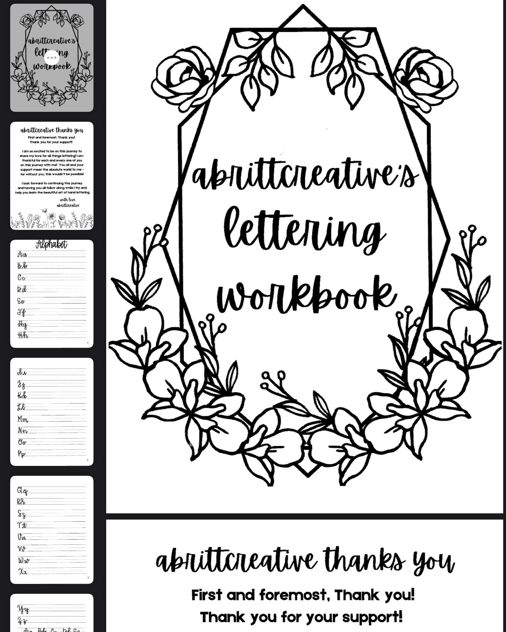 Lettering Workbook: Print & Cursive Styles (25 Pages)