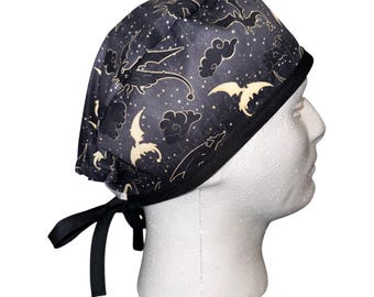 Gold and Black Dragons Bookish Mens/ Unisex Scrub Hat