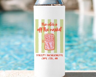 Sardine Custom Bachelorette Can Cooler, Italian summer Bachelorette Party Favor, Ciao Bella, la dolce vita Gift, italy fish