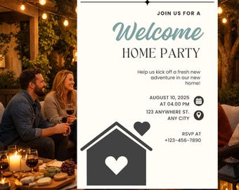 Modern Housewarming Invitation Template | Editable New Home Party Invite (Digital Download)