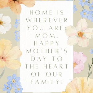Plantilla de mensaje editable para el Día de la Madre / Tarjeta imprimible para el Día de la Madre / Descarga digital personalizable / Regalo para el Día de la Madre para mamá