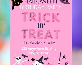 Editable Halloween Party Invitation | Canva Template (Digital Download)