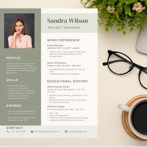 Bewerkbare CV-sjabloon |  Modern professioneel cv-ontwerp | Direct downloaden | ATS-vriendelijk cv | Minimalistische sollicitatie