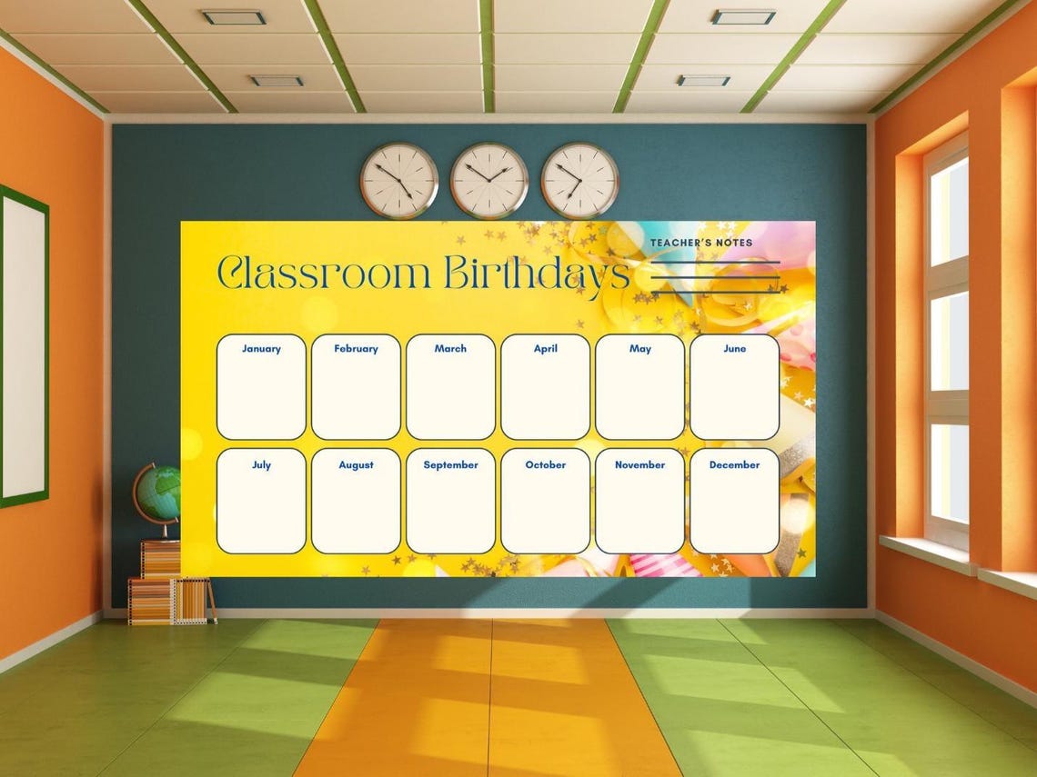 Editable Classroom Birthday Chart: Bulletin Board Decor (digital ...
