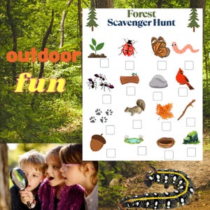 Outdoor Adventure: Nature Scavenger Hunt for Kids, Kids Nature Exploration Scavenger Hunt, Fun Nature Scavenger Hunt for Kids
