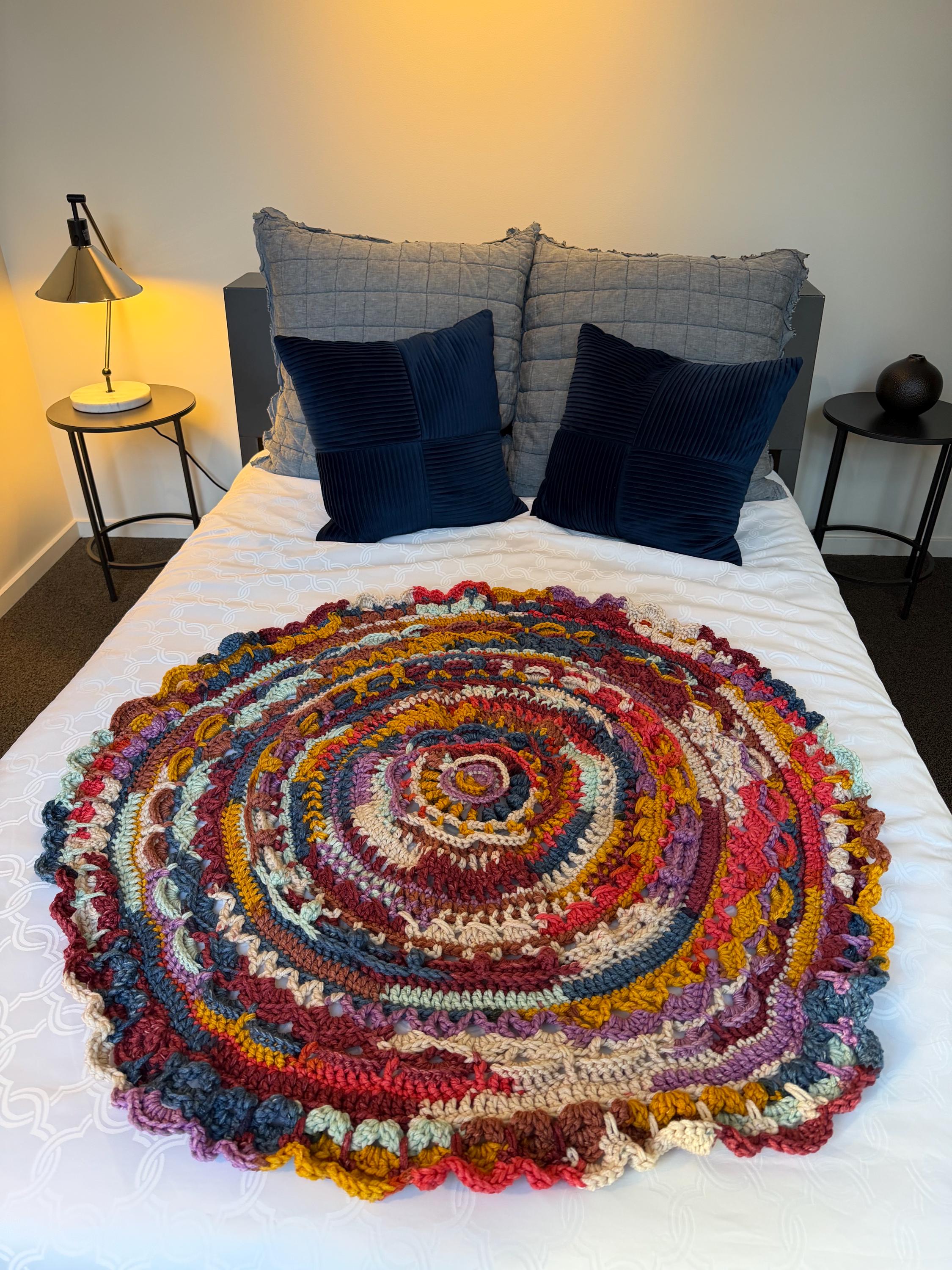 20 Mandala Blanket Crochet Patterns for Round, Square, and Star-Inspired Throws 18 Mandala Crochet Round Throw Blanket