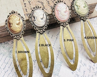 Elegant Vintage Style Lady Cameo Brass Bookmarks - Perfect Gift for Librarians & Book Lovers, Unique Gift for Teachers, Book Clubs