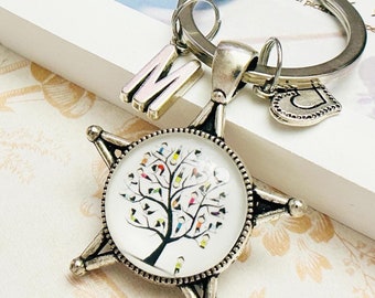 Tree keyring, Personalized keychain for girlfriend, Tree of life gift, Handmade friend keychain