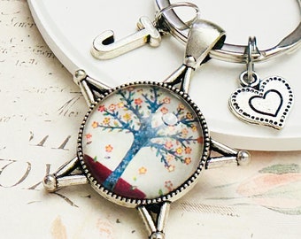Tree of life gift for girlfriend, Keyring personalized, Handmade keychain gifts