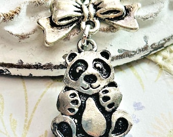 Panda necklace gift for girls-Silver panda jewelry gift for her-Animal jewelry-Christmas gift-Birthday Gift-Kawaii jewelry-Bear Necklace
