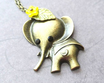 Collar de elefante para regalarle a ella-Joyería de elefante-Collar de animales-Collar de elefante de la suerte-Collar de la amistad-Bebé elefante-Lindo elefante