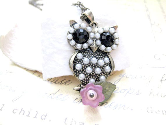 Owl Necklace, Owl Jewelry, Owl Pendant,Owl Pendant Necklace,Bird Necklace, Owl Charm Necklace,Christ