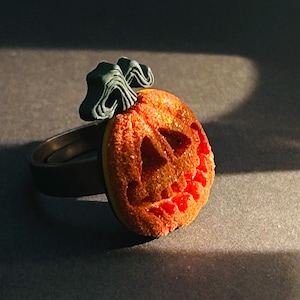 Lantaarnring, Halloween-pompoenring, leuke ring, tienersieraden, Halloween-ring, griezelige sieraden