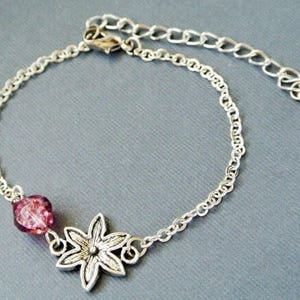 Floral Bracelet , Flower Pendant Bracelet, Flower Bracelet, FlowerJewelry