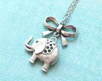 Elephant Necklaces-Elephant Pendant-Lucky Elephant Necklace-Friend Necklace-Elephant Gifts-Everyday Necklace-Good Luck Elephant Necklace