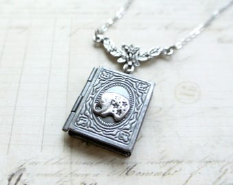 Book Locket Necklace For Librarian Gift