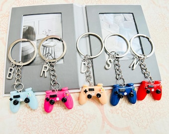 Video Game Controller Keychain for Christmas Gift, Personalized Initial Game Controller  Keyring for kids, Gift For Gamers & Birthday Gift