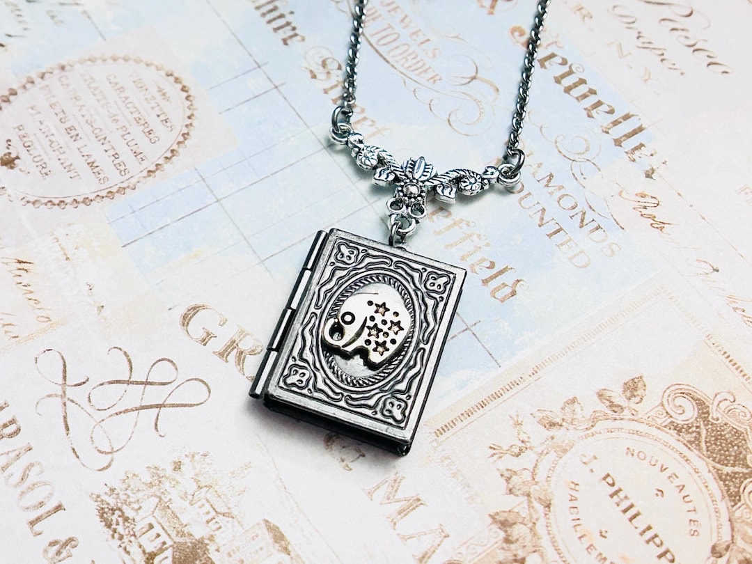 Charming Book Locket Necklace for Book Lovers, Gift for the Bookworm ...