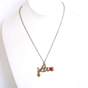 Love Necklace, Valentines Day Necklace,Valentine Jewelry,Personalized Initial Love Necklace, Initial Necklace image 4