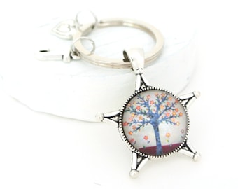 Tree of life gift for girlfriend, Keyring personalized, Handmade keychain gifts