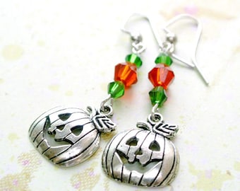 Halloween Schmuck, Kürbis Ohrringe, Kürbis Ohrringe, Halloween Ohrringe, Herbst Schmuck, Gruseliger Schmuck, Herbst Halskette