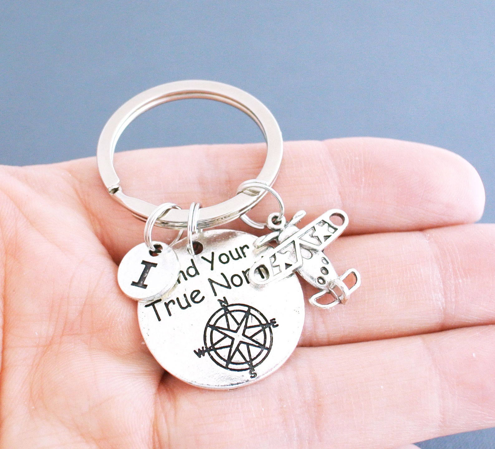 Personalized Compass Keychain Gift for Him Custom Keychain Etsy