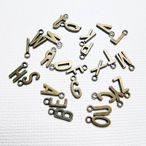 Custom Initial Charm, Monogrammed Charm in Antique Bronze, Perfect for Any Necklace, Personalized Charming Initial Accessory,