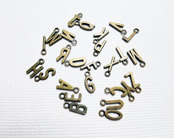 Custom Initial Charm, Monogrammed Charm in Antique Bronze, Perfect for Any Necklace, Personalized Charming Initial Accessory,