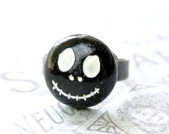 Halloween Jewelry, Jack Skellington Ring, Scary Jewelry, Jack Jewelry, Halloween gift, Halloween Ring, Nightmare jack, Gift for her