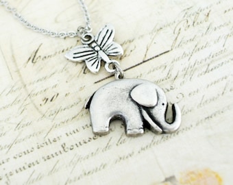 Elephant Necklace-Elephant Jewelry-Everyday Necklace-Best Friend Necklace-Good Luck Necklace-Best Friend Necklace-Elephant Gfits