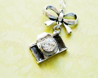Photographer Jewelry-Camera Gift-Camera Necklace-Camera Pendant Necklace-Photographer Necklace-Photo Necklace-Silver Camera-Camera Gift