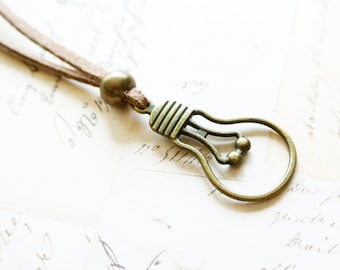Lightbulb Necklace - Vintage Style Necklace, Lightbulb Pendant  Jewelry