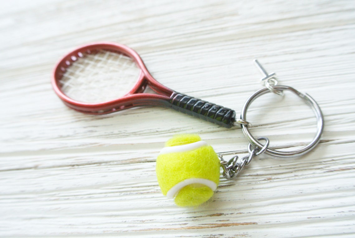 Red tennis racket keychain for tennis player giftPersonalized Etsy