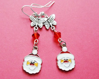 Santa Earrings Dangle for Secret Santa Gift