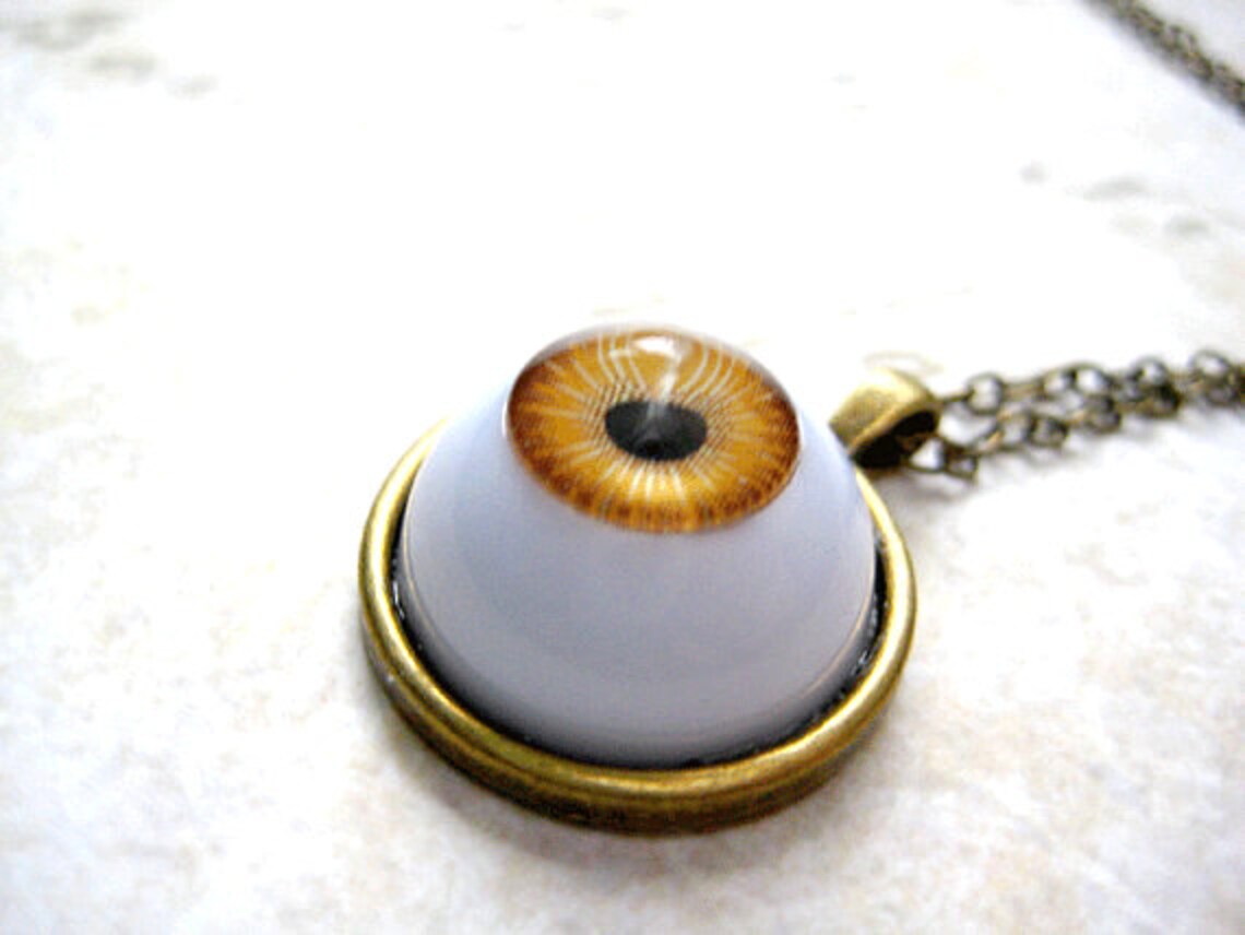 Brown Eyeball Necklacecreepy Jewelry Chunky Jewelry Scary Etsy